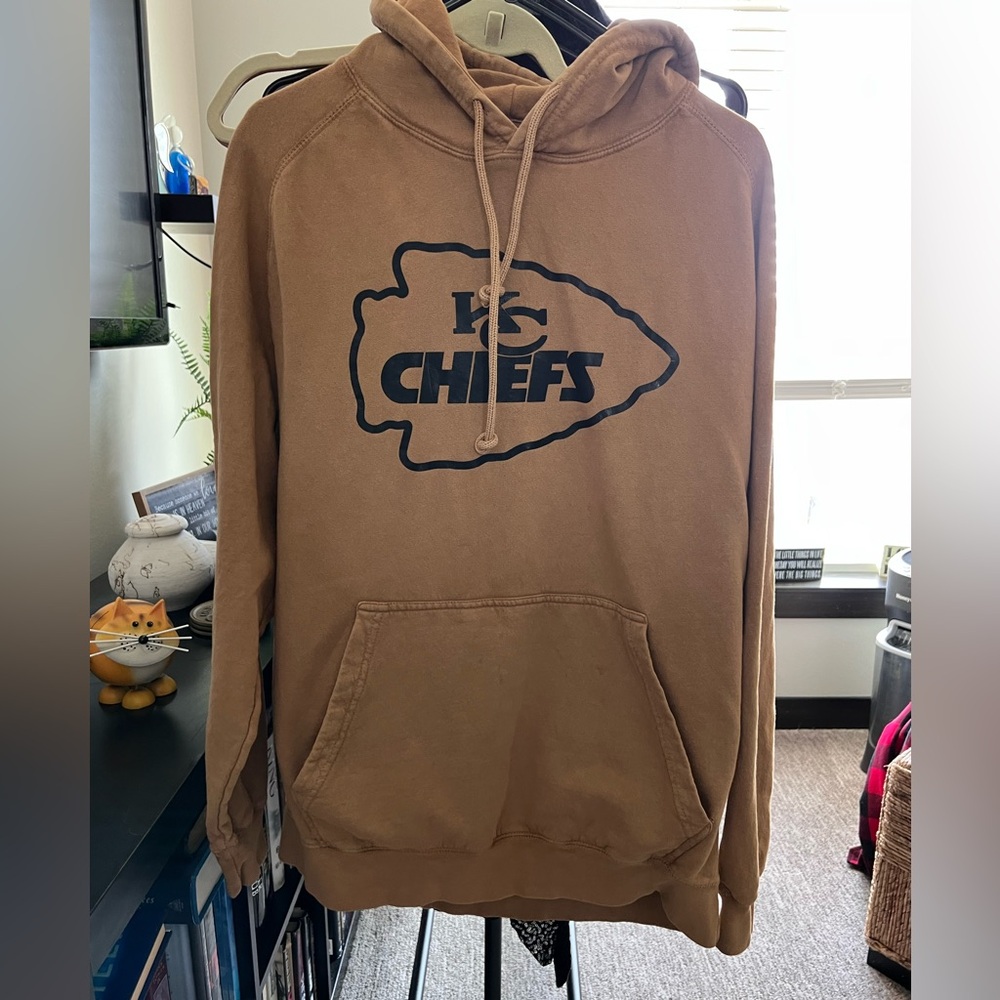 Kansas City Chiefs Tan Hoodie with Black Logo